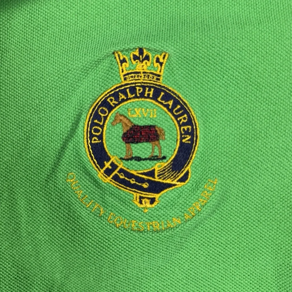 Polo Ralph Lauren Shirt Mens Large Pima Crest Crown Pony Embroidered Equestrian